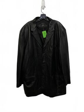 JNY Jones New York Men's Genuine 90s Y2K Leather Black Blazer Jacket 48L Plus